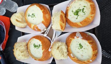 The iconic bread bowl at Boudin Bakery is not very good