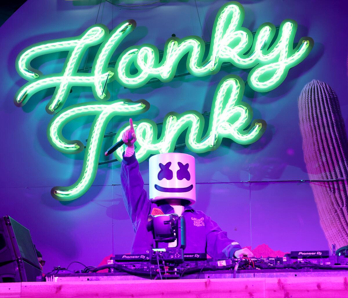 Marshmello performs at Diplo's Honky Tonk.