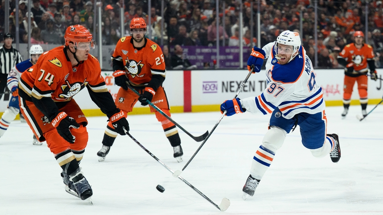 McDavid is a game-time decision as the Oilers face elimination in Game 5 against the Ducks