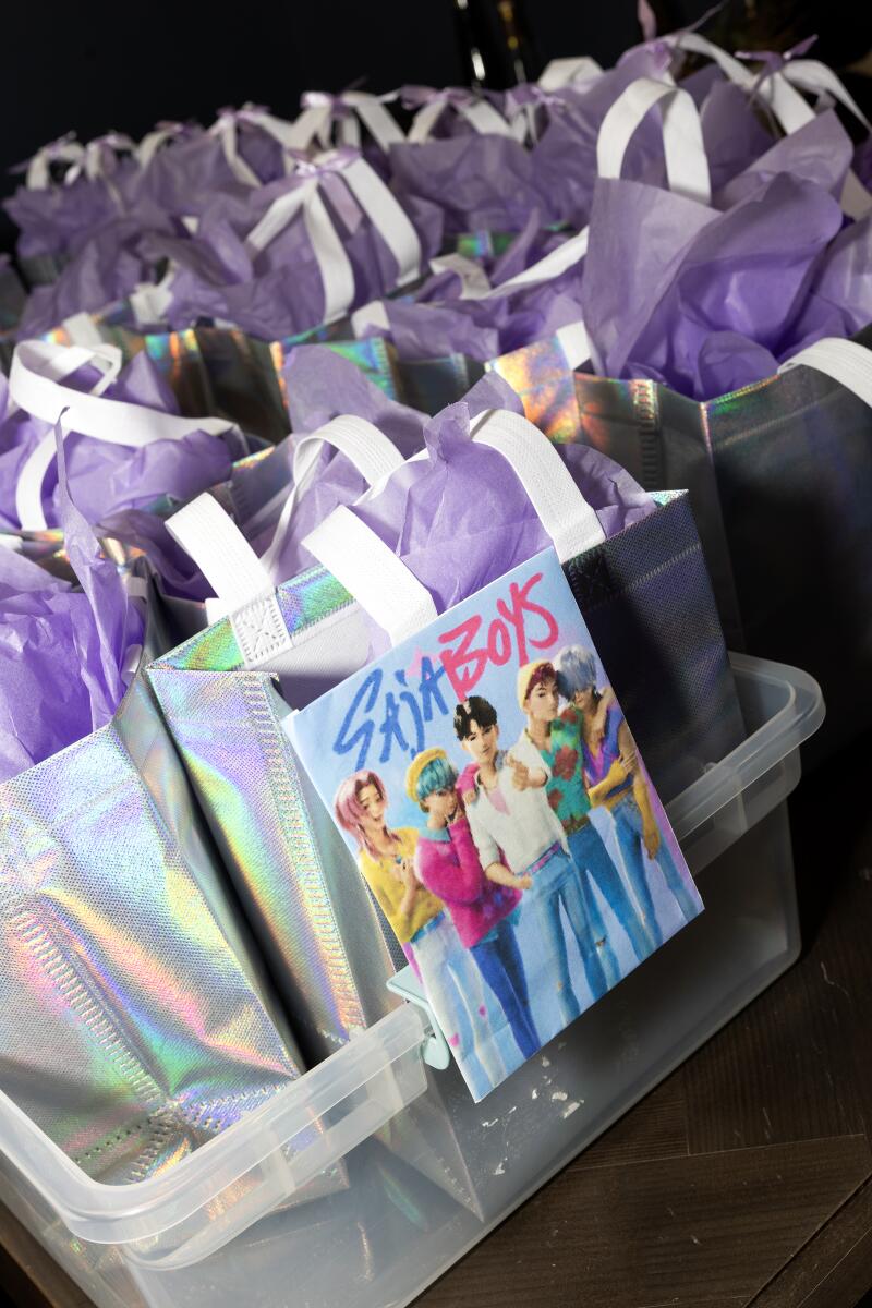 The party included Saja Boys-themed party favor bags and "VIP" passes for guests.