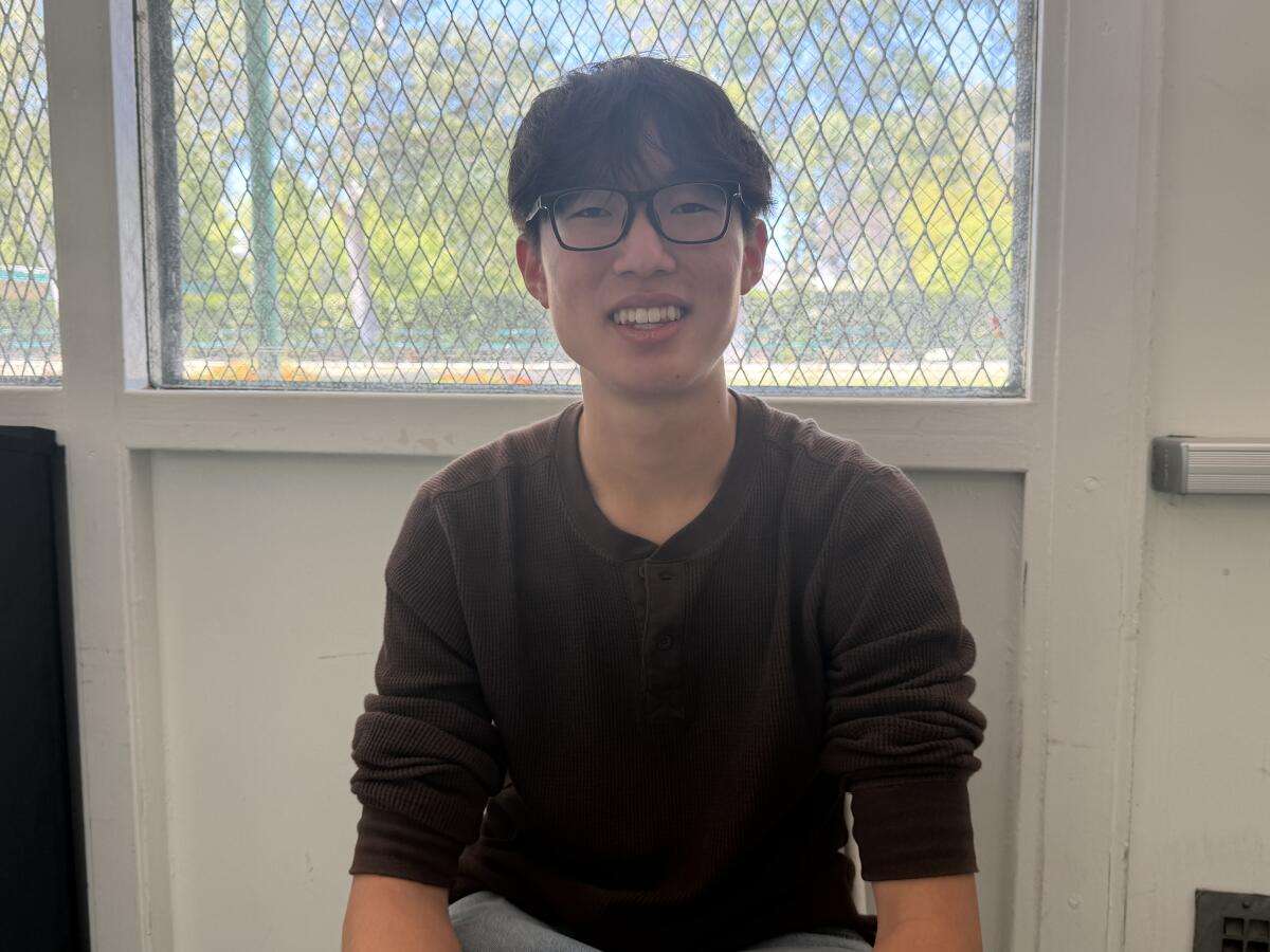 Volleyball standout Grant Wang of Chatsworth High poses for a photo.