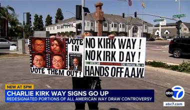 Charlie Kirk Way street sign in California draws liberal backlash