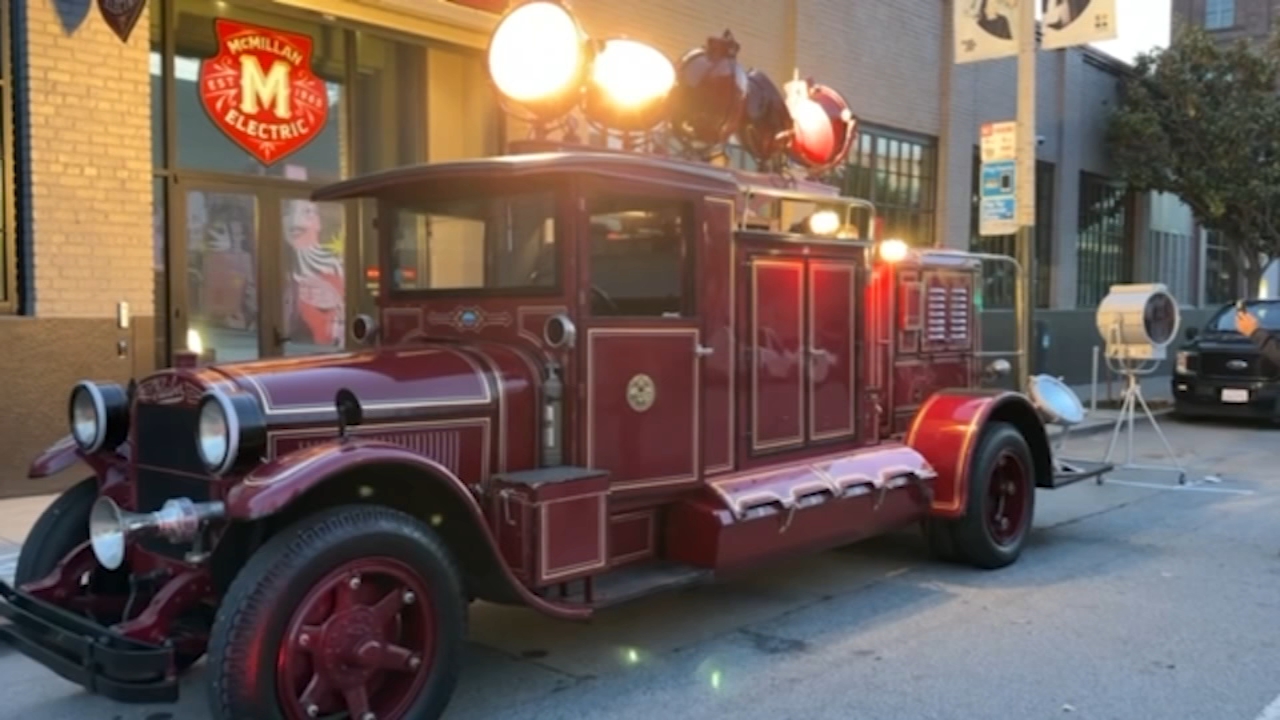 A restored 1928 Klieber Light Wagon firetruck is pictured in San Francisco.