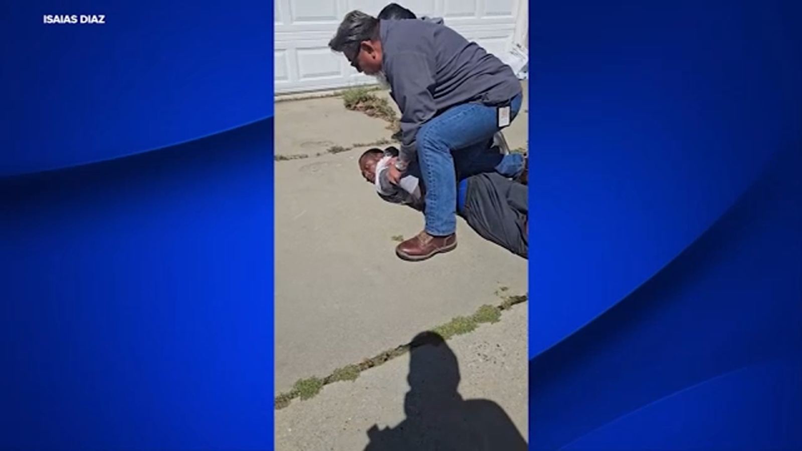 Video captures Fresno Unified workers holding down suspect who stole car with two children inside