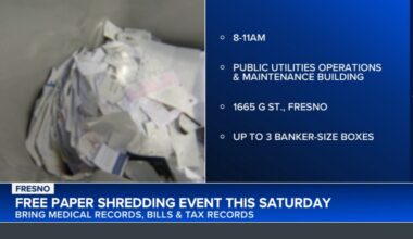 City of Fresno holding free paper shredding event