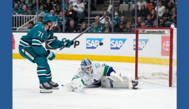 The Canucks deal a blow to the slim playoff hopes for the Sharks with a 4-3 shootout win
