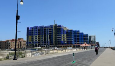 Construction underway on developments along the Long Beach Boardwalk development.