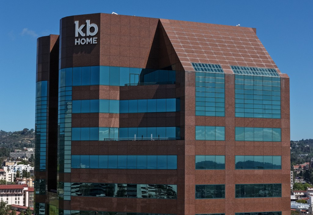 An aerial view of the KB Home headquarters building in Los Angeles, California.