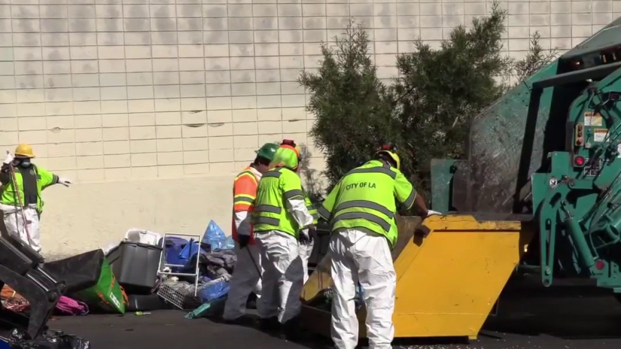 Homeless encampment outside post office cleaned up