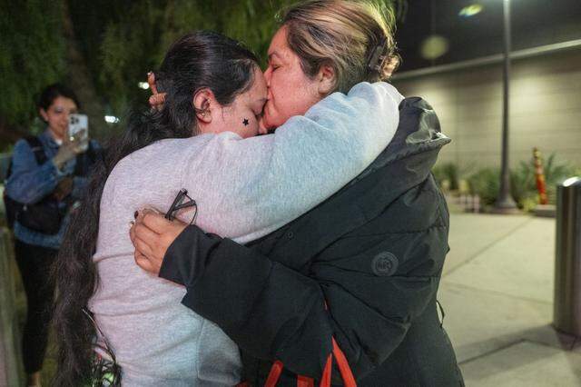 Maria de Jesus Estrada Juarez, a DACA recipient that was deported in February to Mexico, is reunited with her daughter Damaris Bello at the San Ysidro Port of Entry on Monday, March 30, 2026. Estrada was held for five hours before being allowed to cross back to the United States.