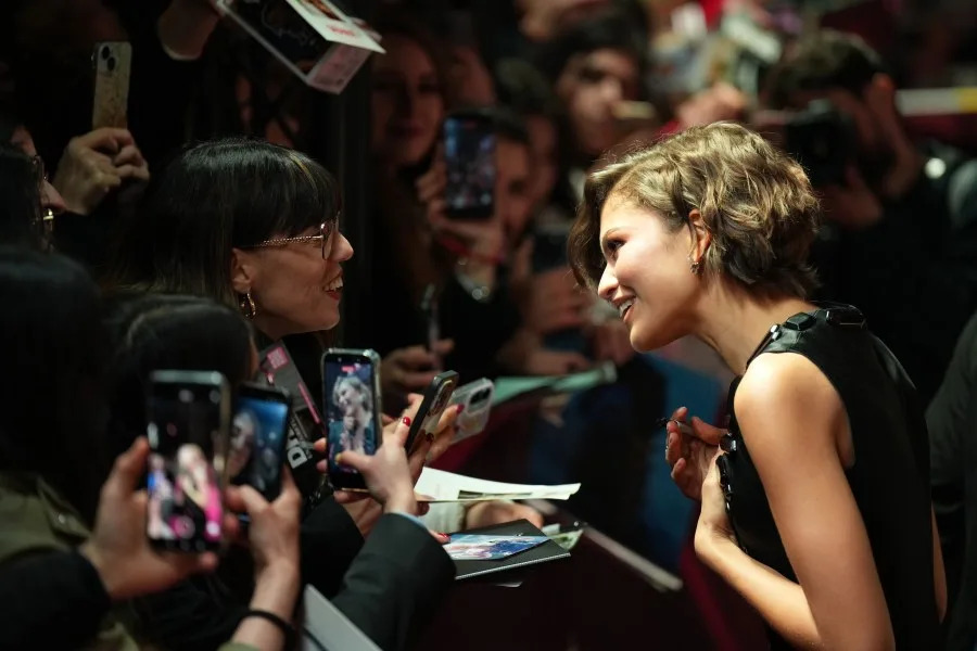 Actress Zendaya arrives for the Italian premiere of the movie “The Drama,” in Rome, Thursday, March 26, 2026. (AP Photo/Andrew Medichini)