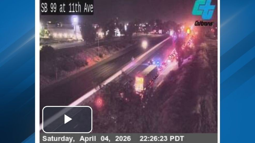 At least four vehicles were involved in a crash that caused standstill traffic for southbound lanes of Highway 99 in the Delano area on Saturday night. This is a photo of the standstill traffic. PHOTO: Caltrans