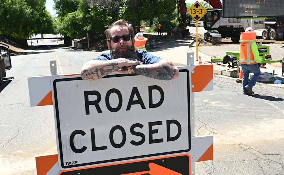 Ian Cookson, co-owner of Libelula, says road closures for high speed rail construction around his cafe could kill his business, during an interview Monday, April 20, 2026 in downtown Fresno.