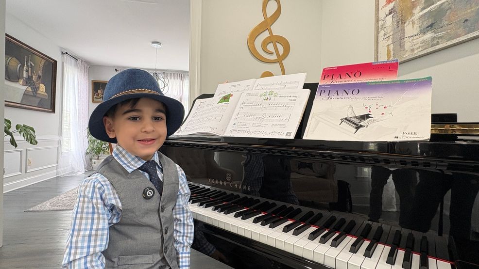 Michael Girgis, a 4-year-old piano prodigy is set to become the youngest pianist to perform at Carnegie Hall this May. (7News/Jade Lawson){ }