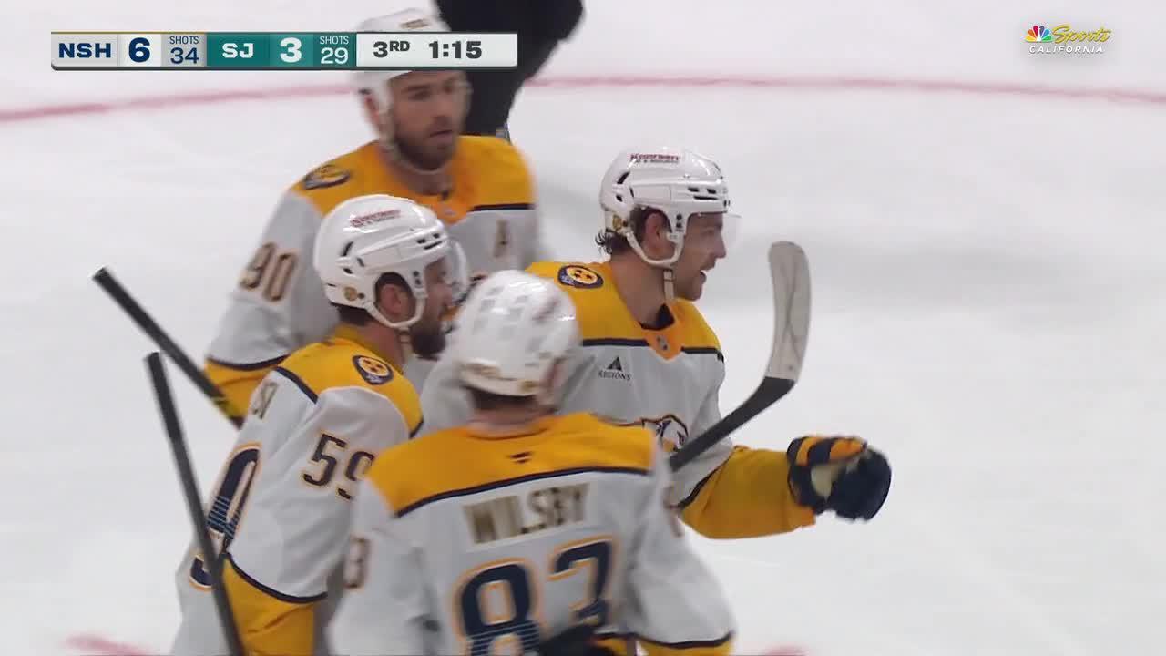 Predators beat the Sharks for the 15th straight time with a 6-3 victory