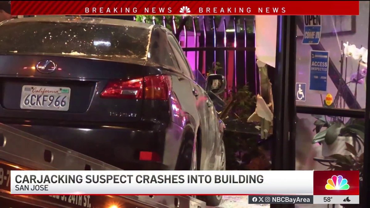 Carjacking suspect arrested after crashing into dental office in San Jose – NBC Bay Area
