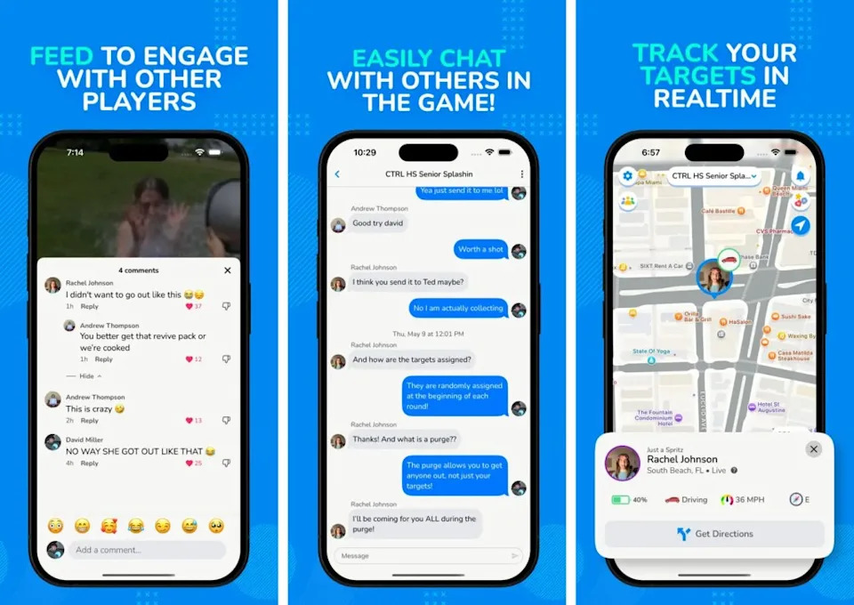 Splashin is a mobile app designed to organize “Senior Assassin” Apple
