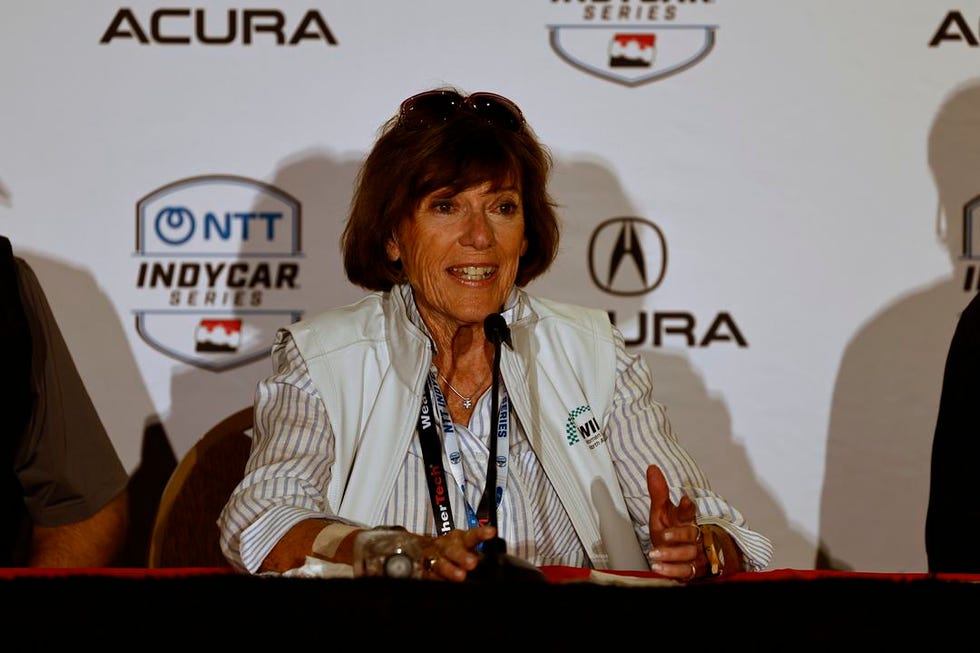 Lyn St. James press conference with a female speaker and other panelists