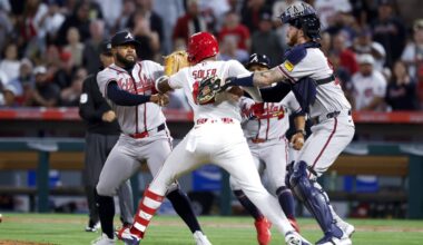 Braves' Lopez and Angels' Soler ejected after fight