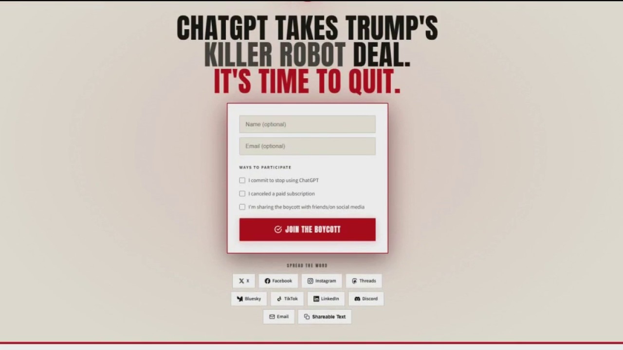 Boycott movement against ChatGPT grows amid OpenAI's Pentagon deal