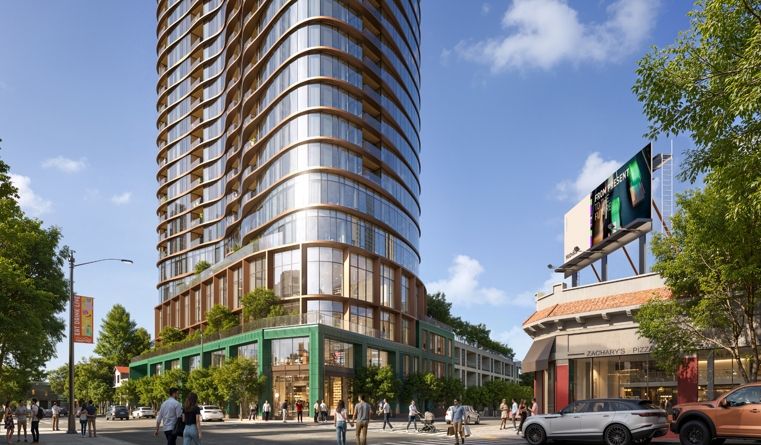 5727 College Avenue corner view, rendering by Solomon Cordwell Buenz