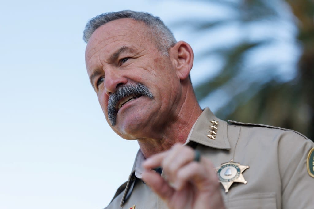Republican Chad Bianco, the sheriff of Riverside County, also tops the long list of candidates. REUTERS