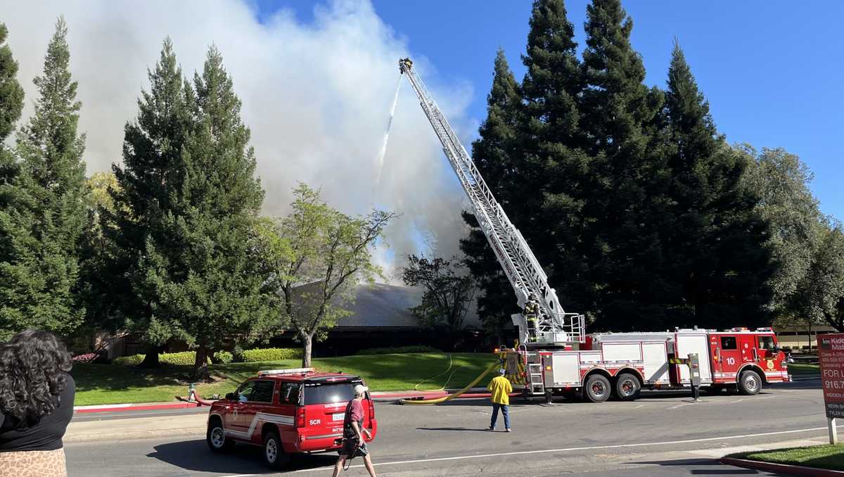 Sacramento crews fight fire at a building in the Campus Commons area