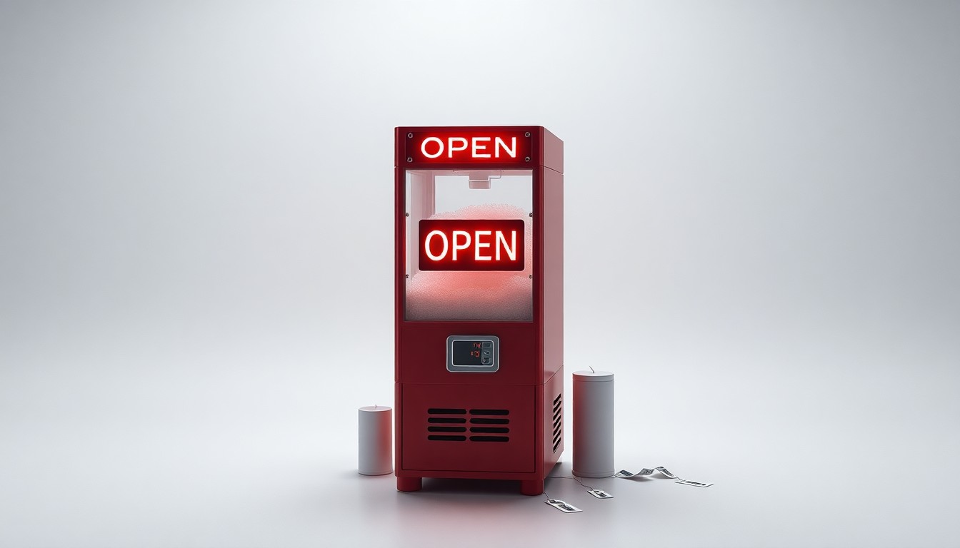 A minimalist studio still life photograph showing a closed