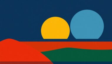 A geometric abstract illustration using bold shapes and primary colors to conceptually represent the rising cost of fertilizer, a key input for California