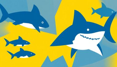 A striking abstract composition of jagged, geometric shapes in shades of blue and yellow, conceptually representing the unexpected