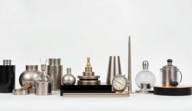 A high-end, photorealistic studio still-life photograph featuring a collection of premium, polished corporate objects arranged elegantly on a clean, monochromatic background, conceptually representing the abstract concepts of corporate strategy, finance, and market shifts that are driving Disney