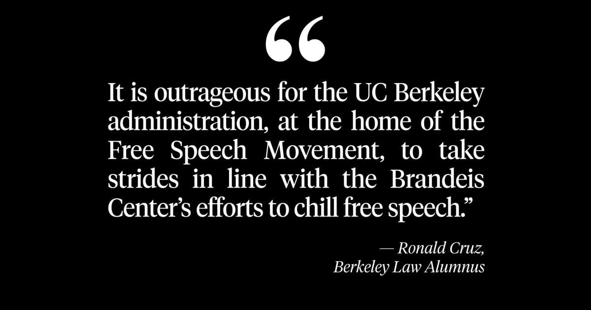 UC Berkeley’s settlement with the Brandeis Center threatens free speech | Op-Eds