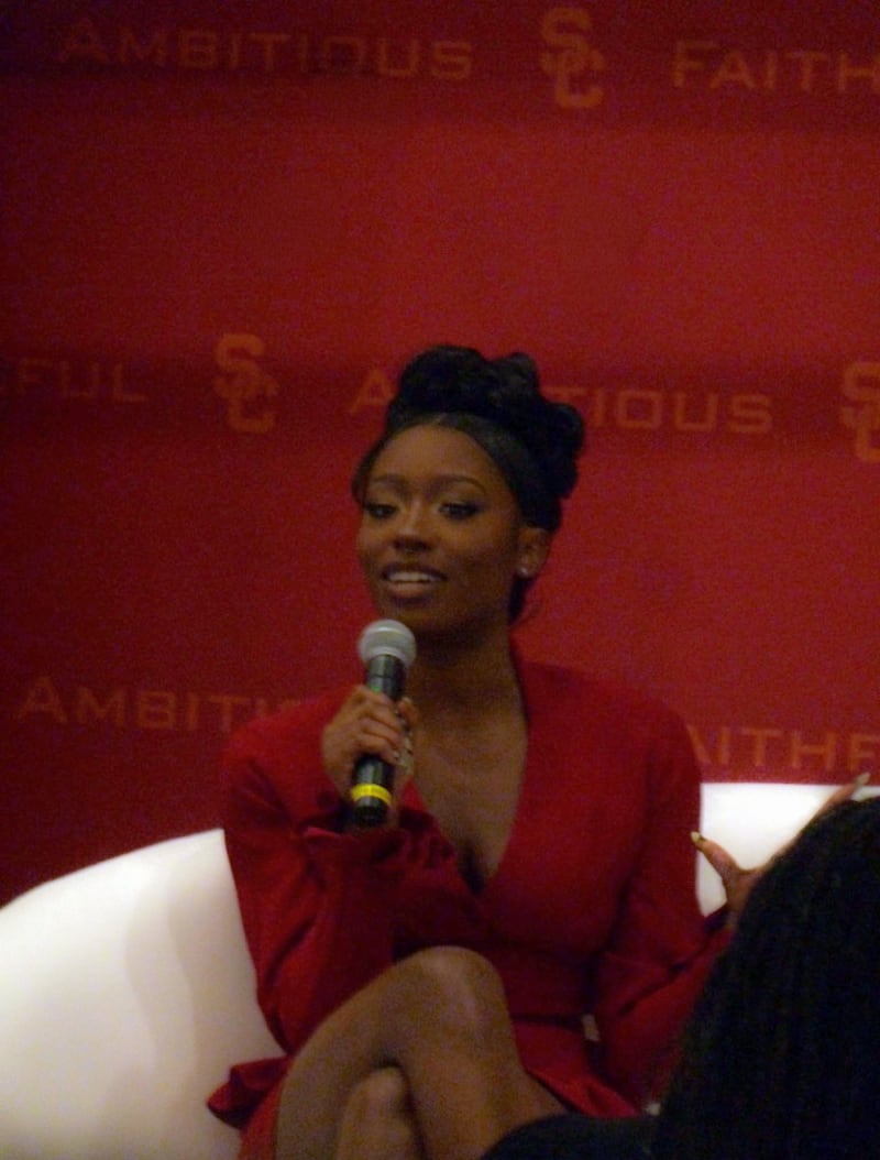 Woman with a mic