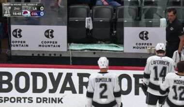 Celebrating fans cause glass panel to shatter in Kings-Avs