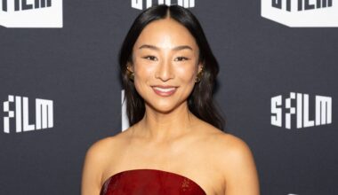 Greta Lee Attends the San Francisco International Film Festival in a Blood-Red Top