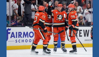 John Carlson's 1st hat trick in a 17-year career sends Ducks past Sharks 6-1, snaps 6-game skid