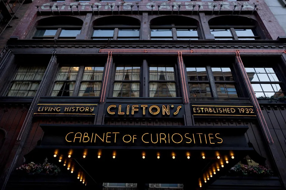 Outside of Clifton's Cafeteria.