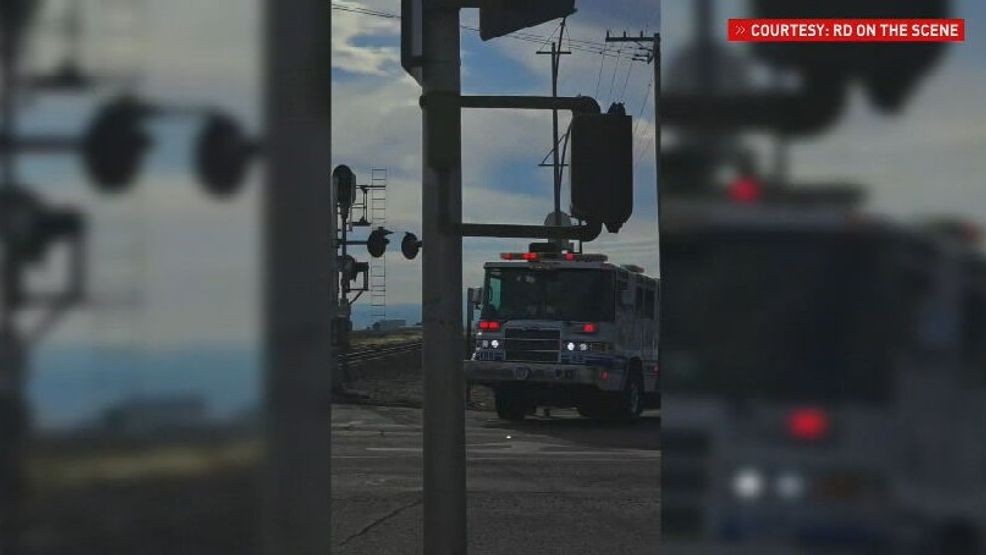 A vehicle moved forward and was struck by a train as the 18-year-old driver was suffering from a medical emergency Friday morning. PHOTO: RD on the Scene