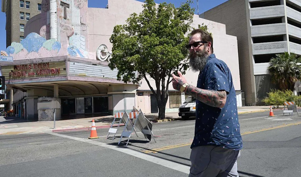 Ian Cookson, co-owner of Libelula, says the impact road closures for high speed rail construction around his cafe could devastate his business, photographed Monday, April 20, 2026 in downtown Fresno.
