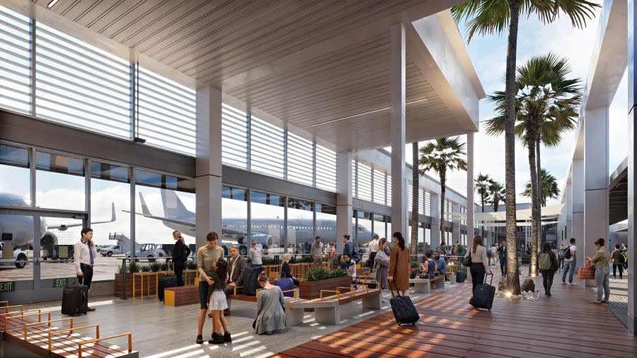 <em>A rendering of the new project underway at Long Beach Airport. (Long Beach Airport) </em>