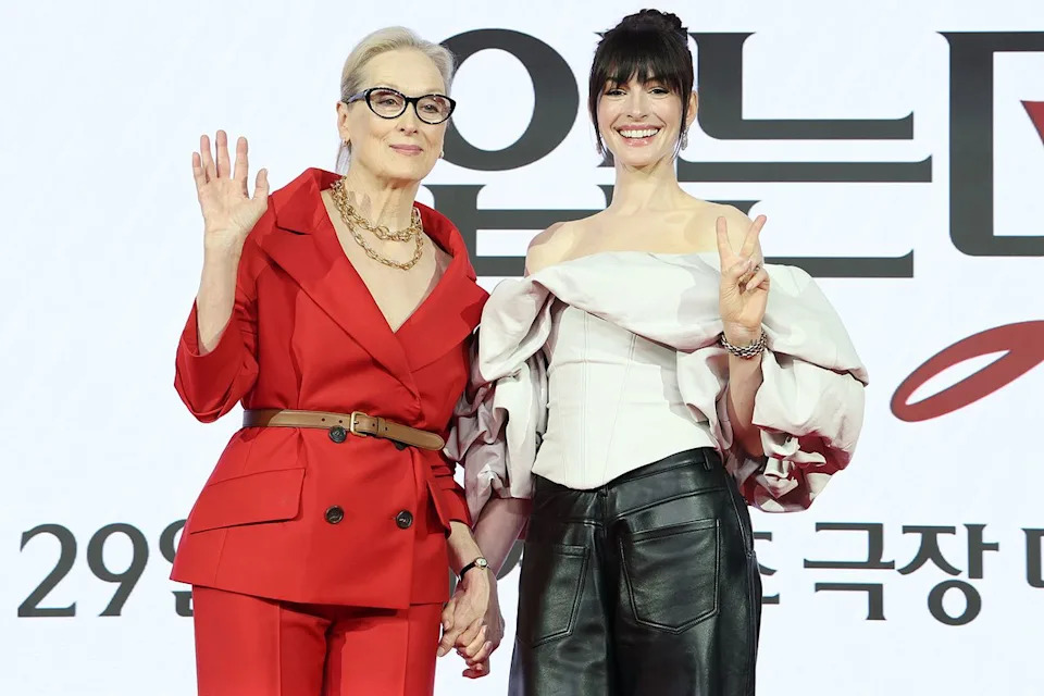 Meryl Streep and Anne HathawayCredit: Chung Sung-Jun/Getty