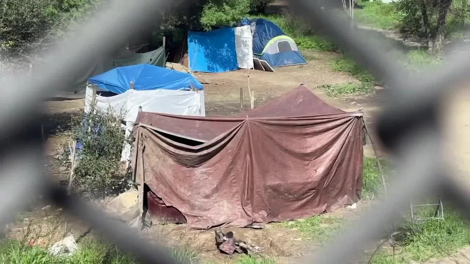 <div>A tent at the site of San Jose's former "Jungle" homeless encampment.</div>