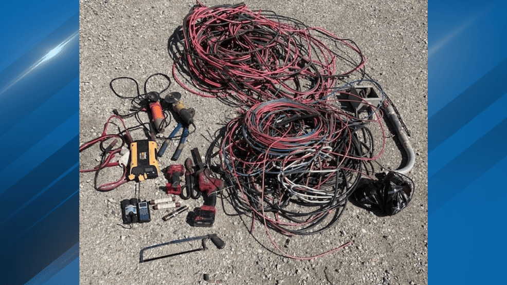 {p}Four people were arrested after authorities executed a search warrant in Bakersfield tied to copper wire thefts and allegedly found about 200 pounds of stolen commercial-grade copper wire, burglary tools, and an active illegal marijuana grow. PHOTO: KCSO{/p}