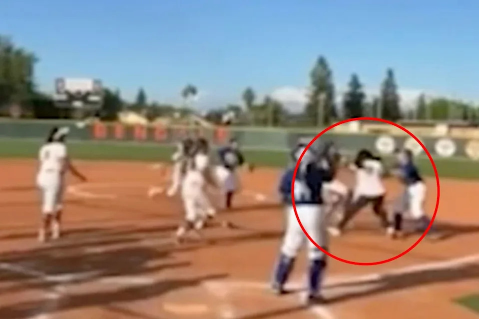 Two players began shoving each other before each team dove into the fight.