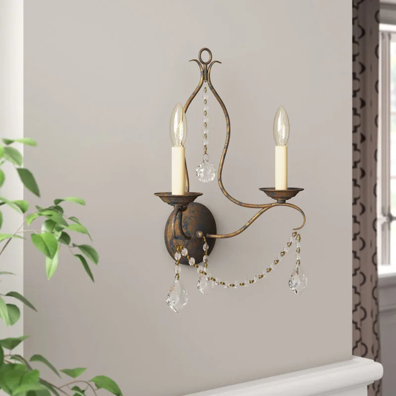 Lark Manor™ Abdel-Rahman 2 - Light Dimmable Candle Wall Light & Reviews | Wayfair