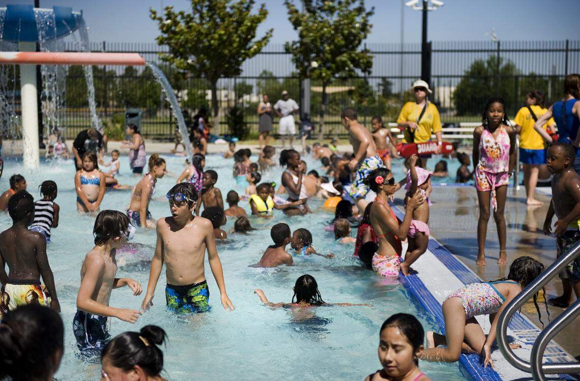 The Pannell-Meadowview Recreation Pool in south Sacramento is packed with people on a hot summer day in 2010.