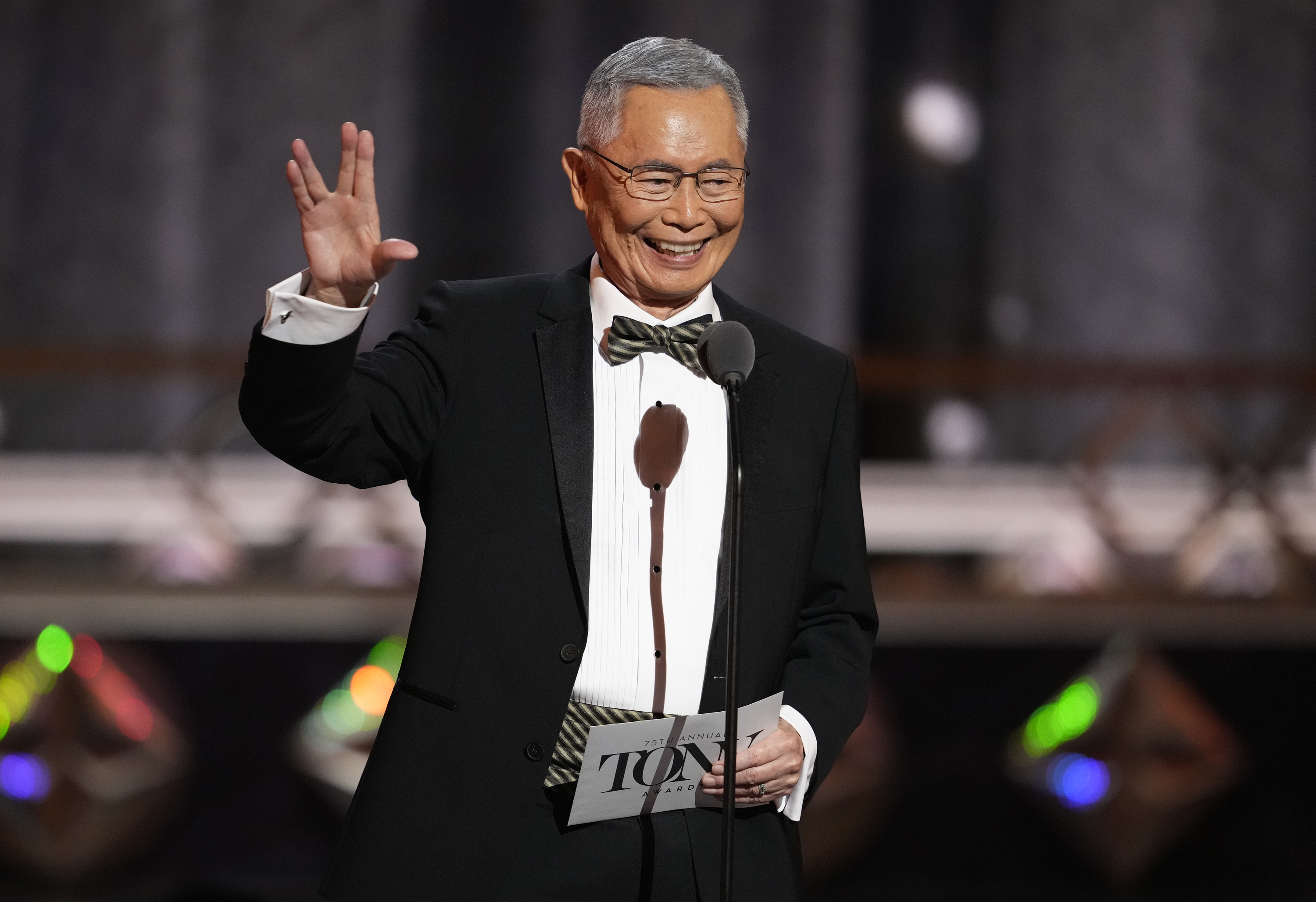 George Takei presents the award for best sound design of...