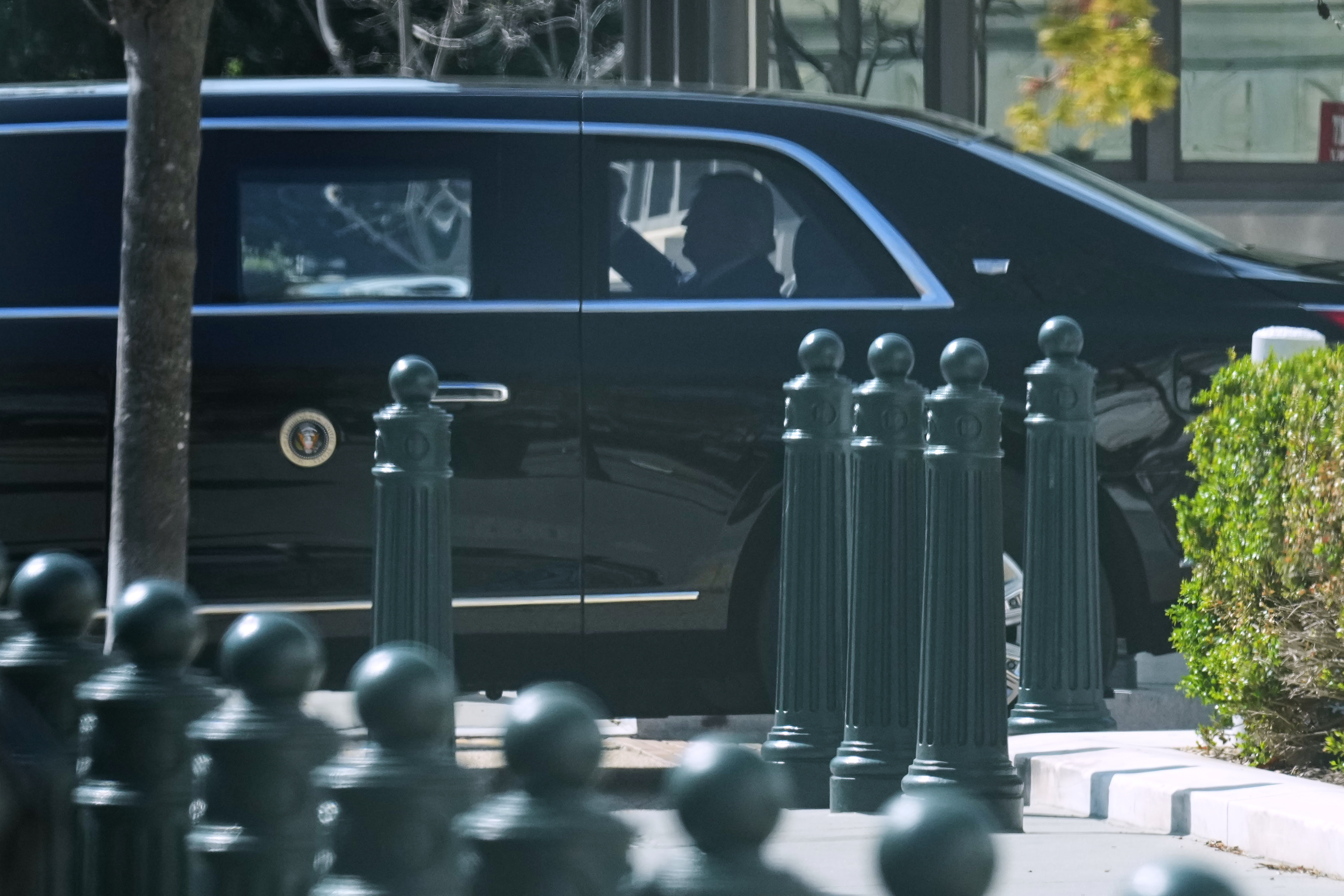 President Donald Trump leaves the U.S. Supreme Court, Wednesday, April...
