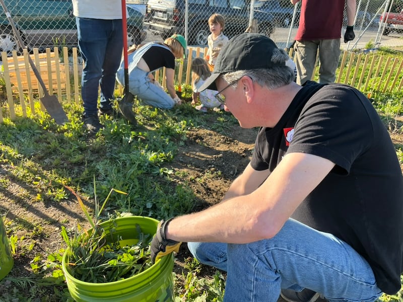 Richard Parks at work during the community workday on March 14, 2026. (Photo by Jadon Frank)