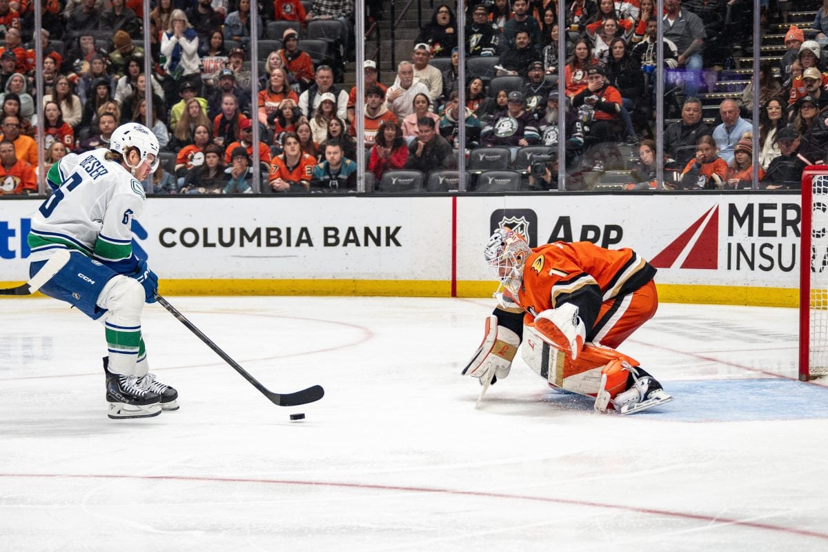 Brock Boeser Vancouver Canucks Lukas Dostal Anaheim Ducks